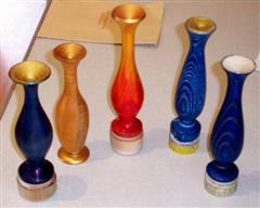 Bud vases with different finishes